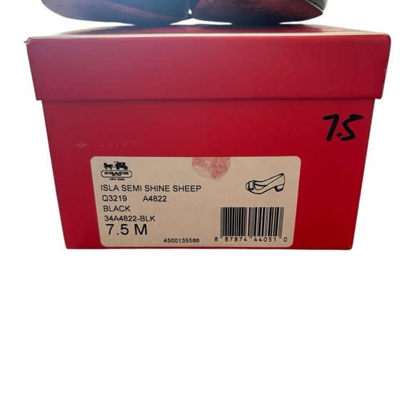 Coach Heeled Shoes Women’s Size 7.5 Isla Black Leather Slip On - Picture 5 of 9